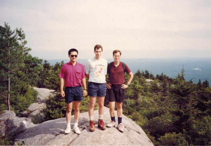L to R: Albert Tam, Alex Landsman, David Marcus; Mount Monadnock, August 1991