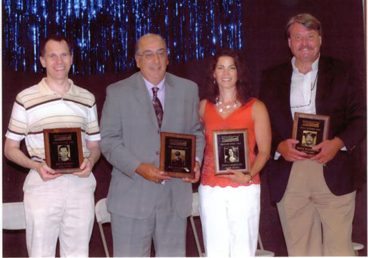 L to R: David Marcus, Joe Cacciatore, Nancy Kerrigan, Bruce McAndrews; 2007 Bay State Games Hall of Fame induction ceremony