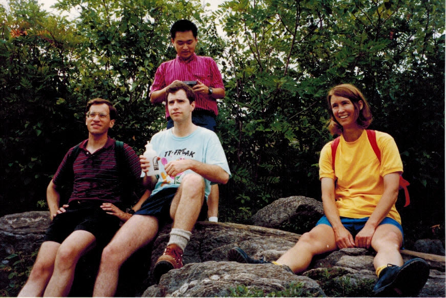 L to R: David Marcus, Alex Landsman, Albert Tam, Amy Woods; Mount Monadnock, August 1991