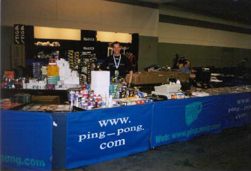 David Marcus; Table Tennis Pioneers booth, 2001 North American Teams Championships, Baltimore, MD