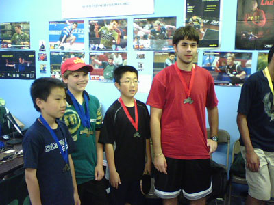 Scholastic Doubles Medalists (L to R: Brian Gao, Zachary Slepchuk, Frank Cao, Alec Slepchuk, Tejen Shah)