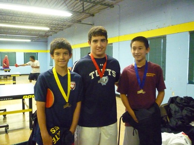 Novice 8–18 Medalists, L to R: Joseph D’Amore (Bronze), Michael Fein (Silver), David Wang (Gold)