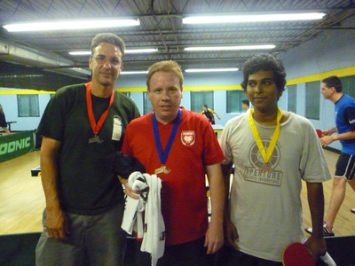 Novice 19 and Up Medalists, L to R: Rodman Backus (Silver), Jeff O’Reilly (Gold), Siva Kanakavelu (Bronze)