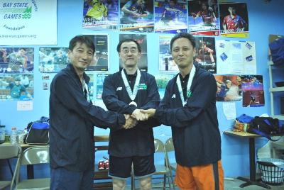 Age 40–59 Medalists, L to R: Hyo Sug Lee(Silver), Henry Hu (Gold), Jay Lee (Bronze)